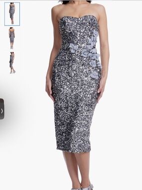 Dress the Population Shailene Sequin Strapless Cocktail Dress, size L